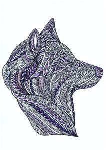 Coloured Wolf Piece